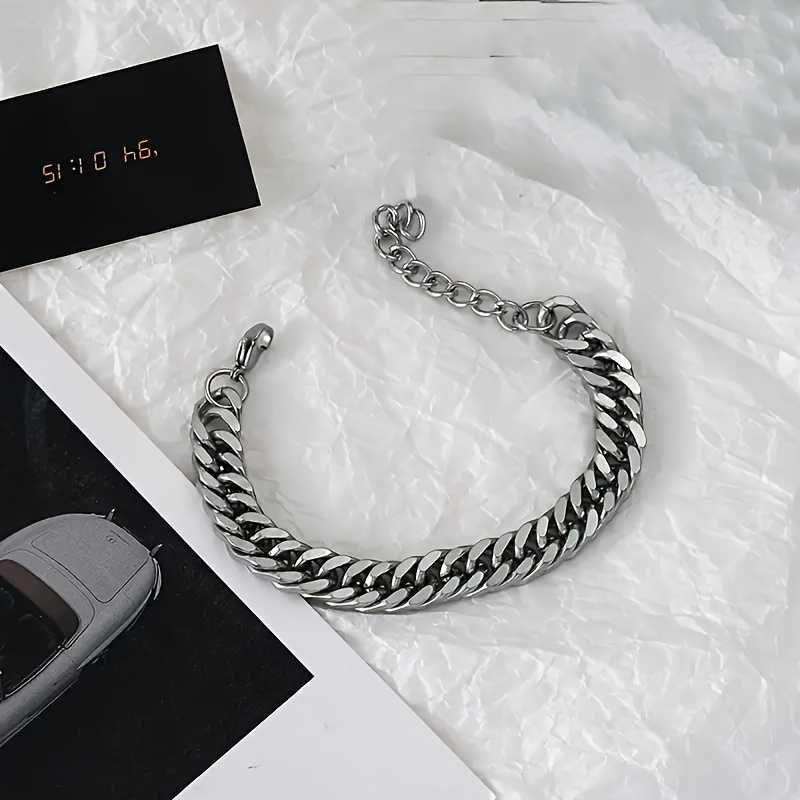 Chunky Silver Men Bracelet