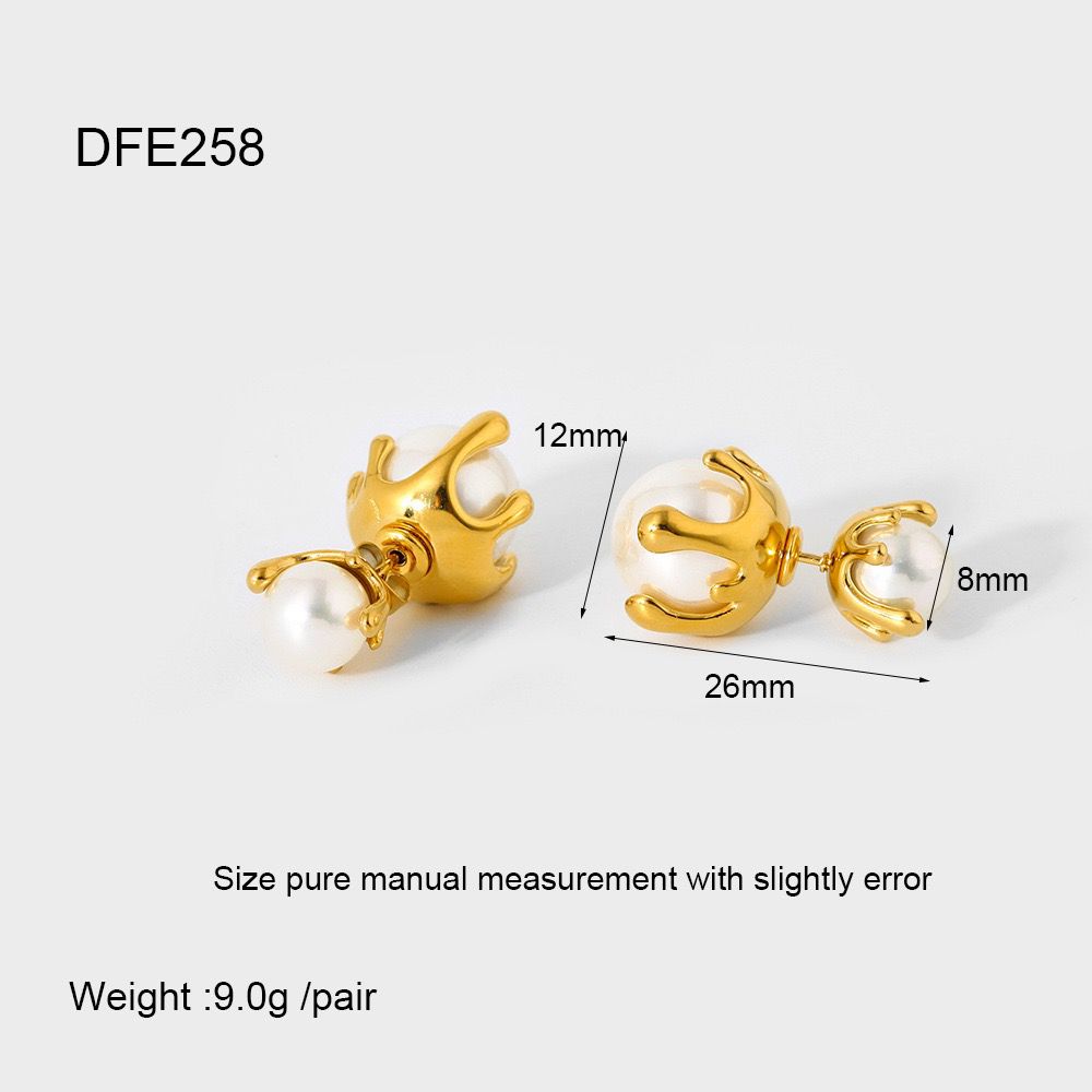 Persin Double Pearl Studs