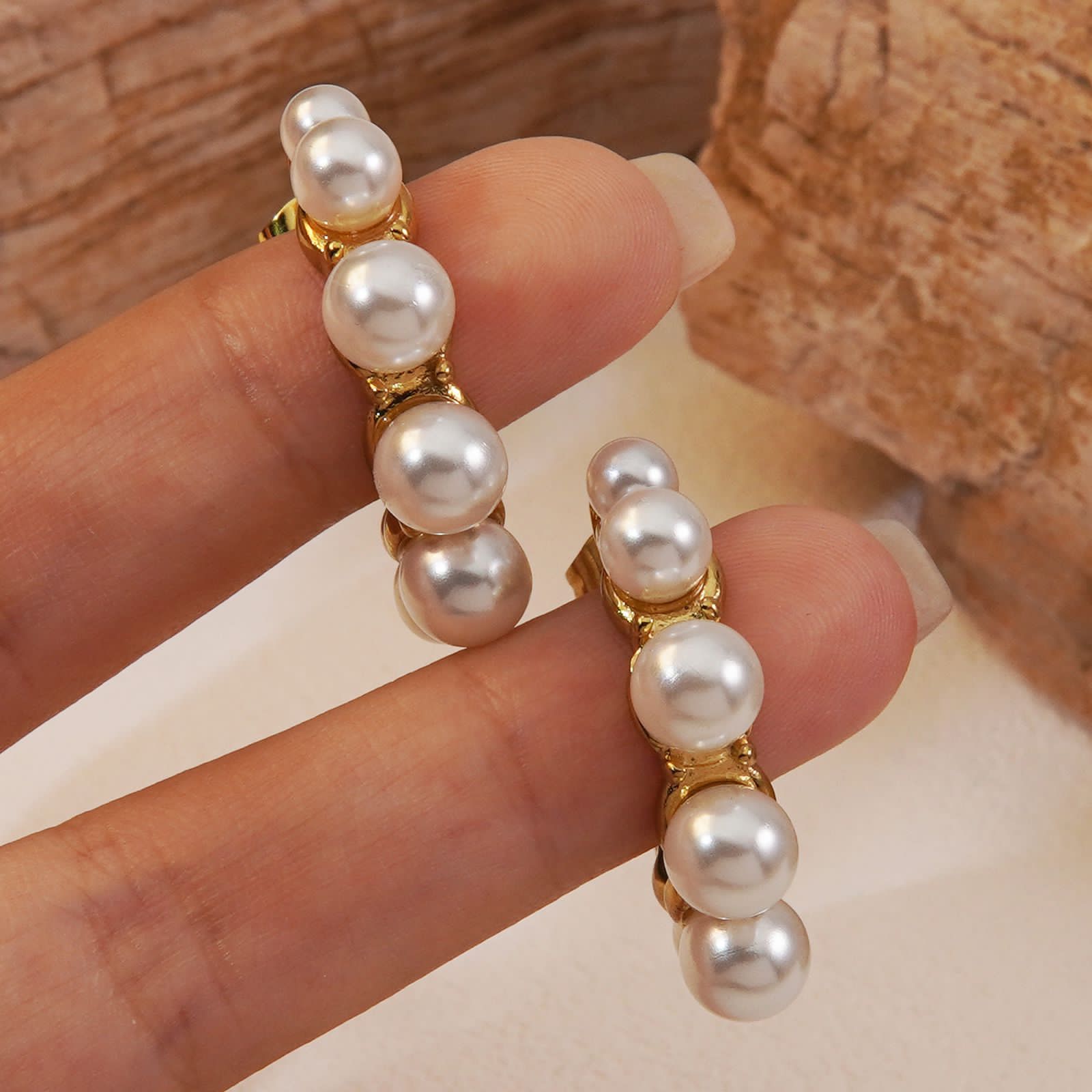 Lumina Pearl Gold Hoops