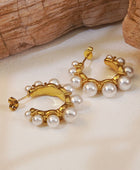 Lumina Pearl Gold Hoops