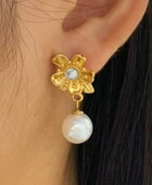 Garden Flower Pearl Earrings