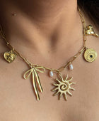 Sunny Bow Charms Necklace