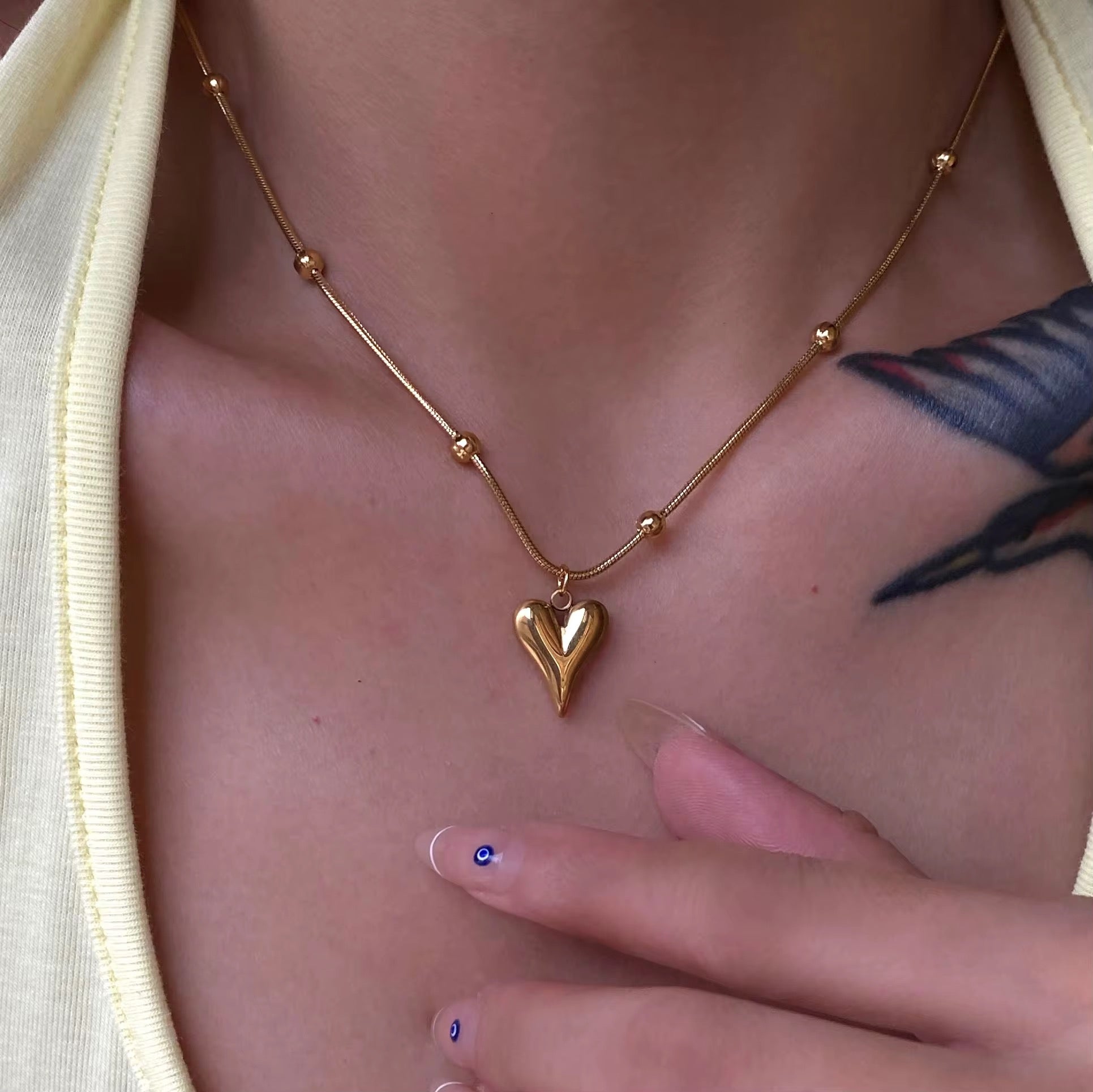 Amour Heart Gold Necklace✨
