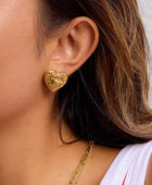 Lockin Heart Gold Earrings