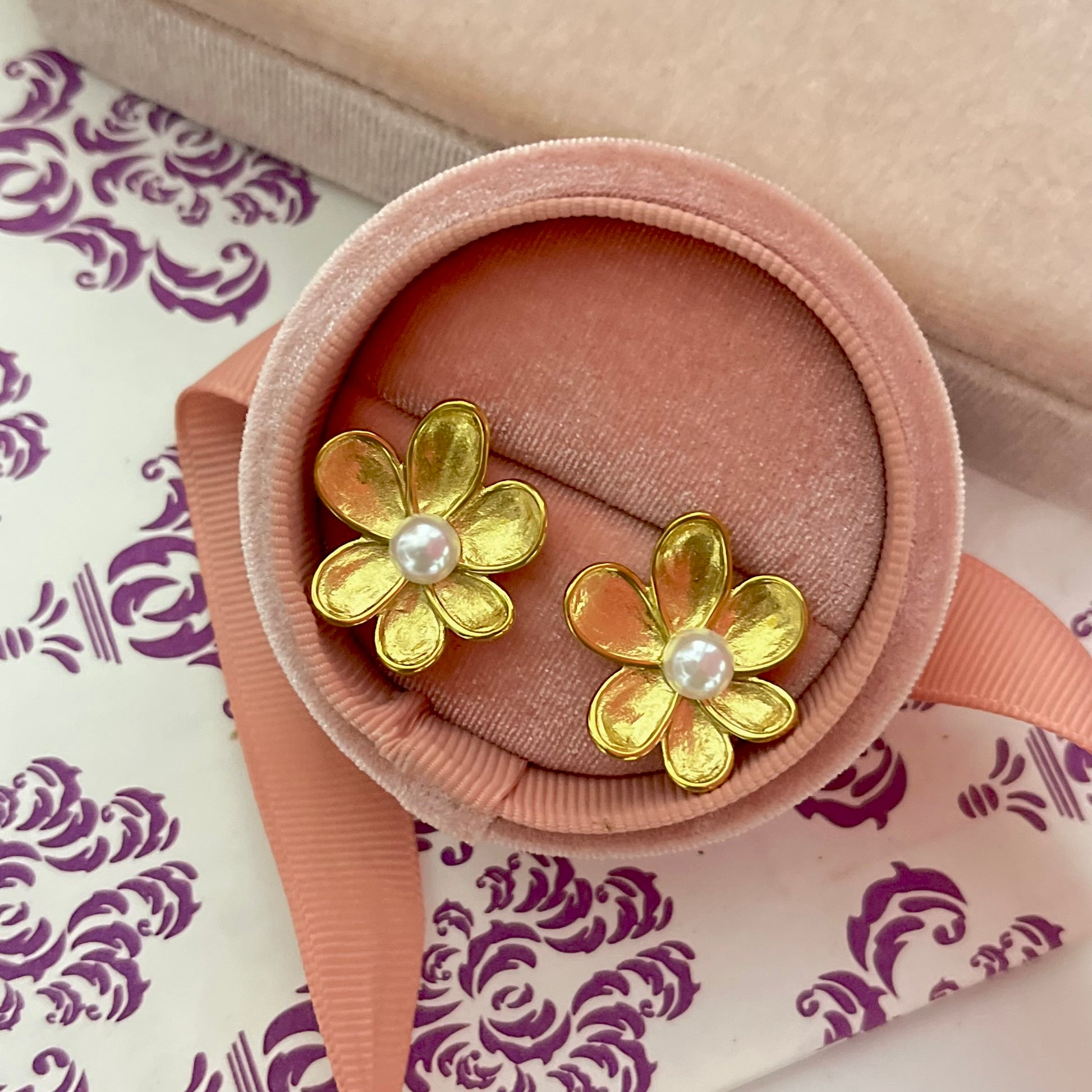 Inara Pearl Flower Studs