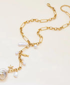 European Pearl Long Statement Necklace