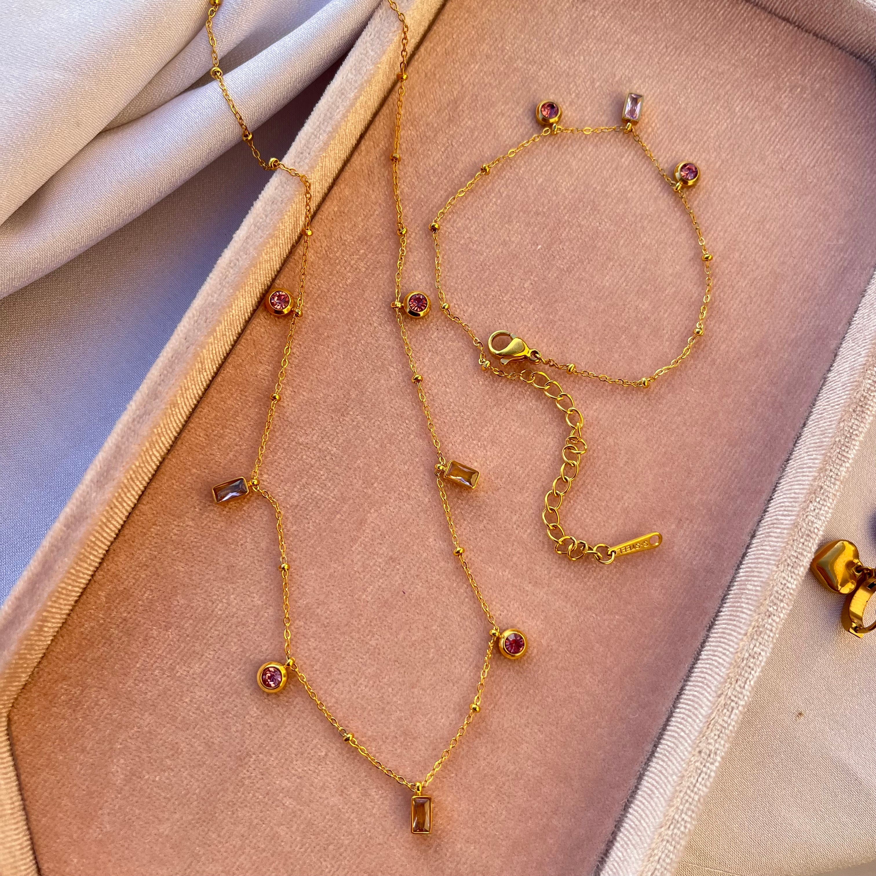 Calla Pink Charm Necklace✨