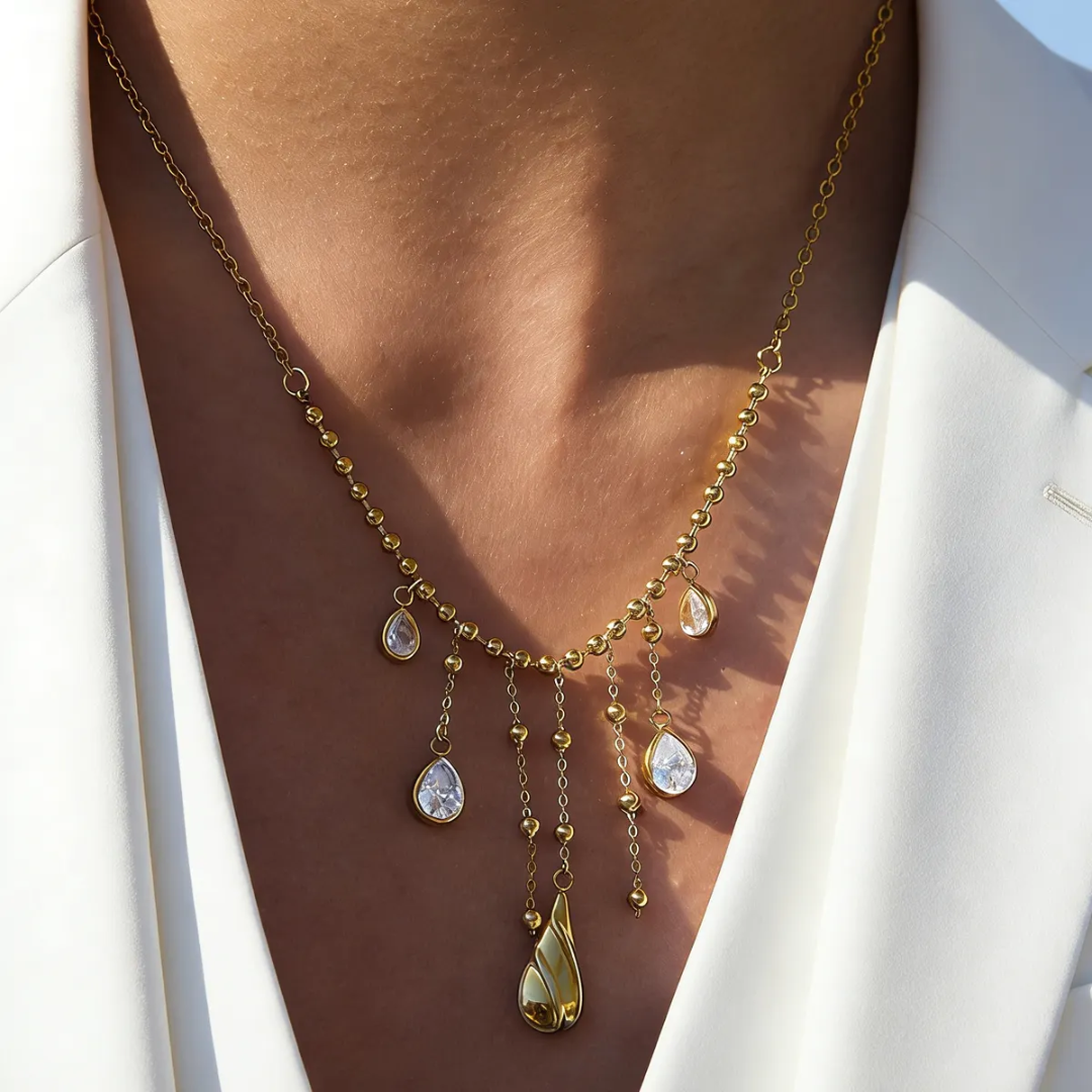 Grace Diamond Droplet Necklace