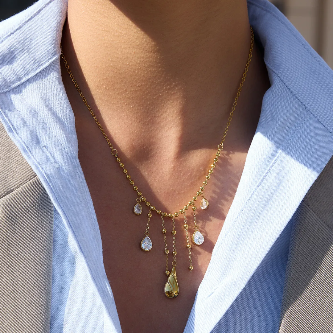 Grace Diamond Droplet Necklace