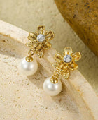 Garden Flower Pearl Earrings