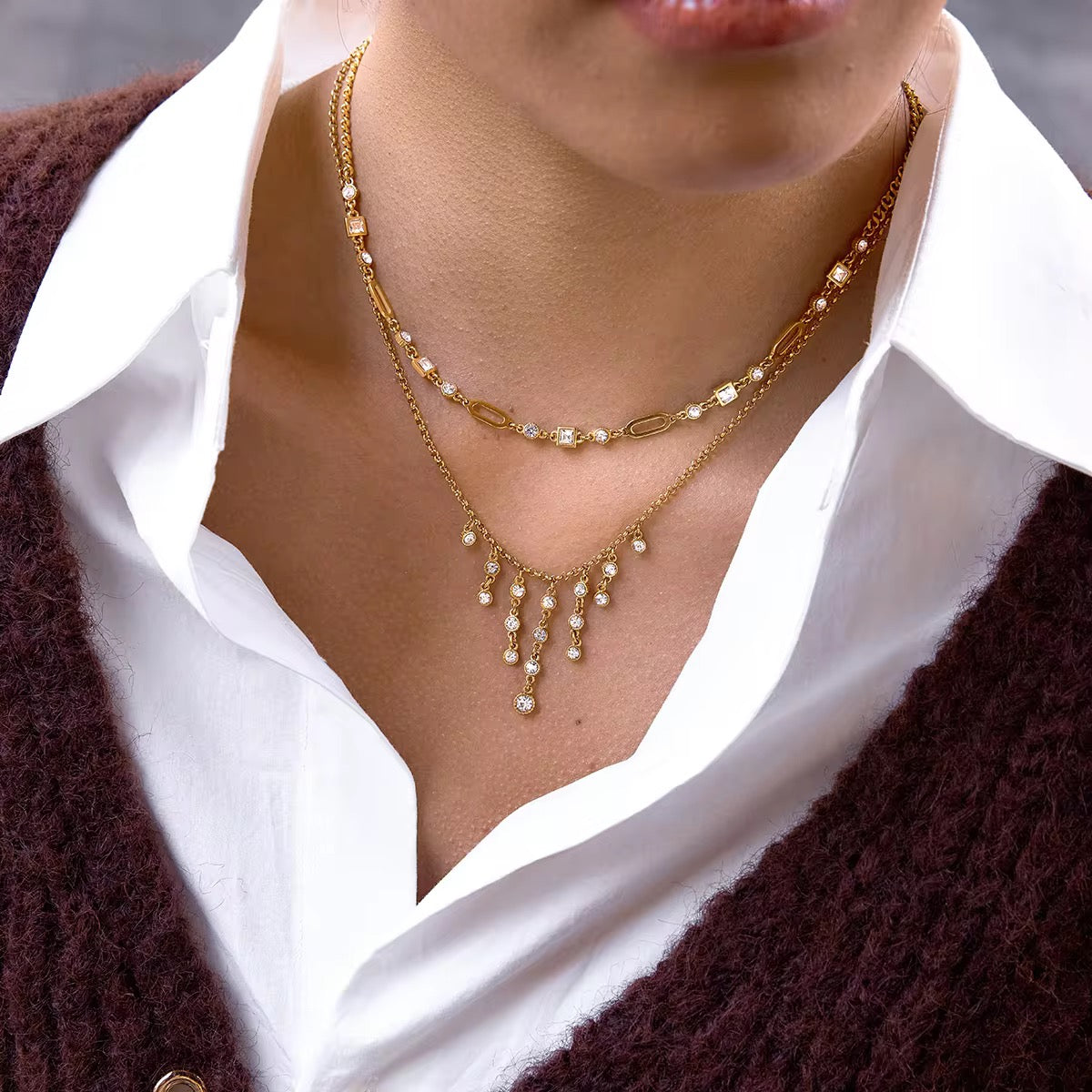 Finnie Droplets Diamond Necklace