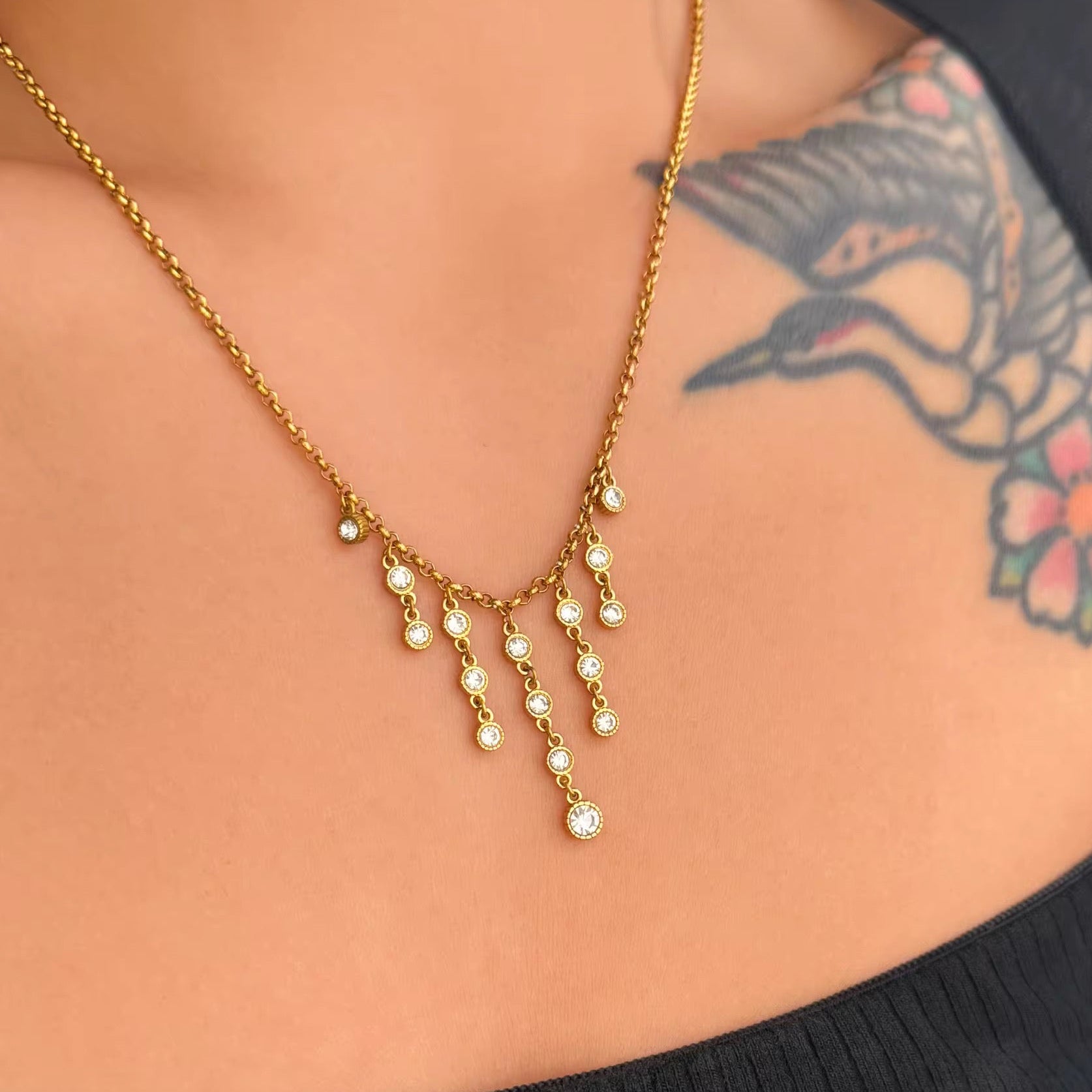 Finnie Droplets Diamond Necklace