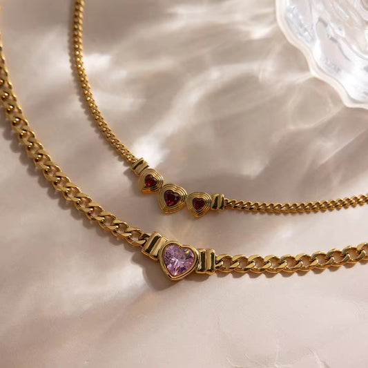 Gavina Red Heart Love Necklace