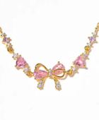 Deni Pink Bow Heart Bracelet