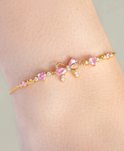 Deni Pink Bow Heart Bracelet