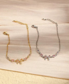 Deni Pink Bow Heart Bracelet