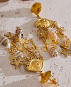 Hawana Evil Eye Shell Charm Earrings