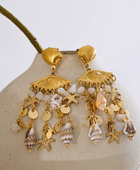 Hawana Evil Eye Shell Charm Earrings