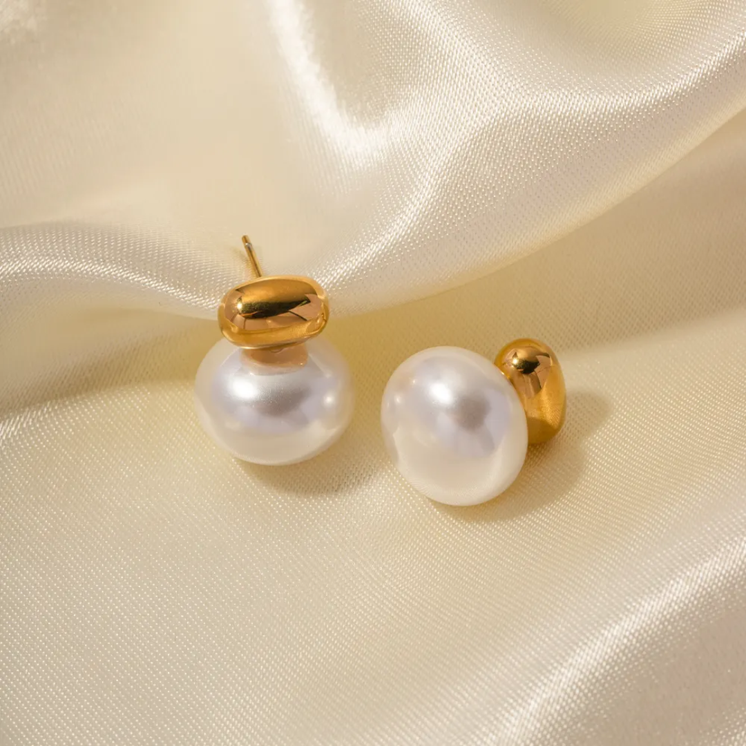 Bero Pearl Gold Earrings