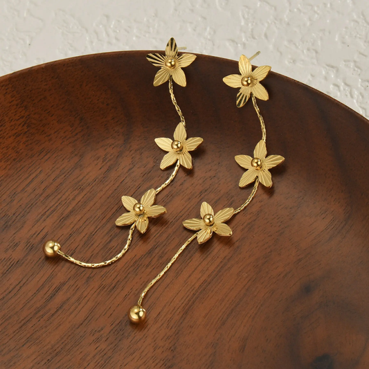 Lavin Flower Long Earrings