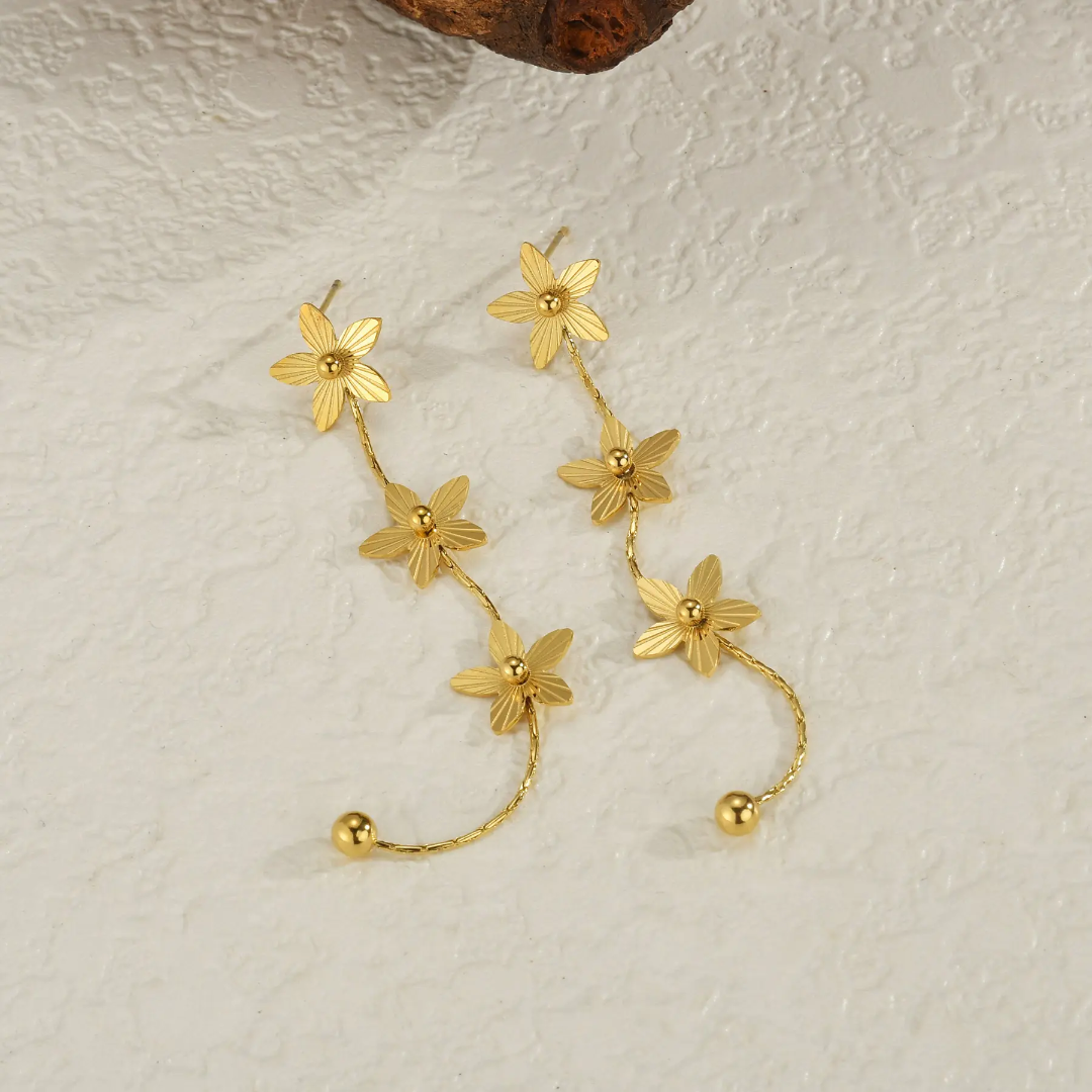 Lavin Flower Long Earrings