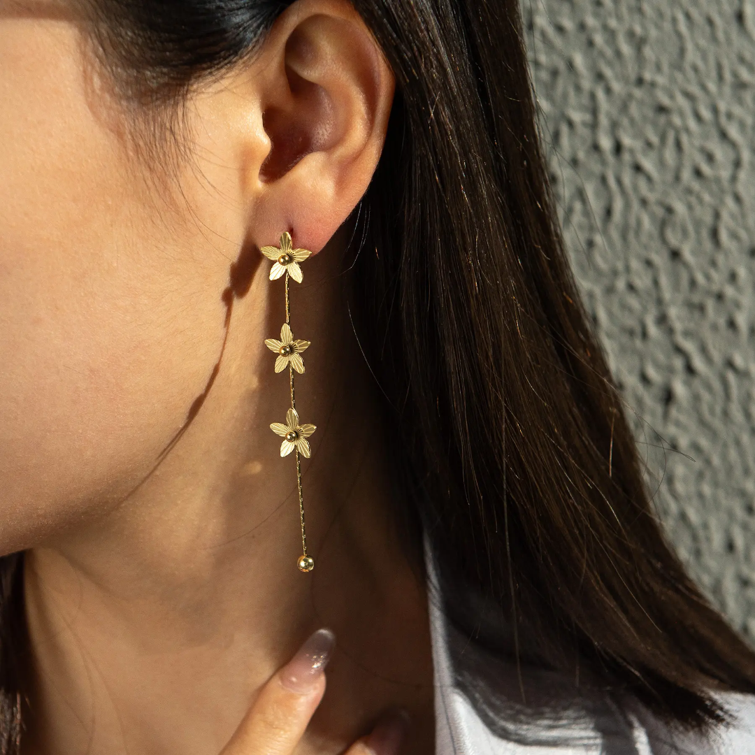 Lavin Flower Long Earrings