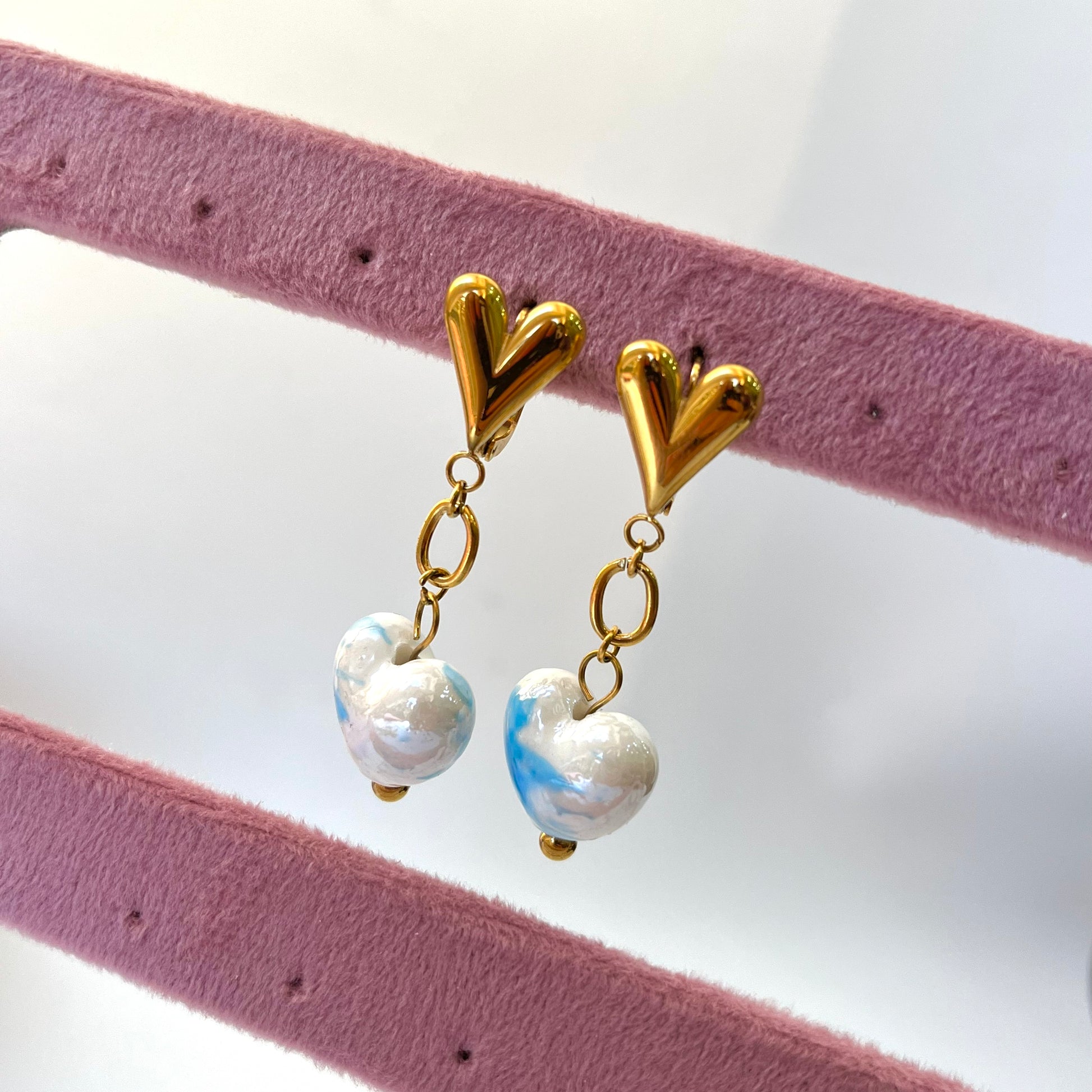 Skying Heart Long Earrings