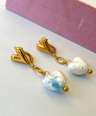 Skying Heart Long Earrings