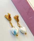 Skying Heart Long Earrings