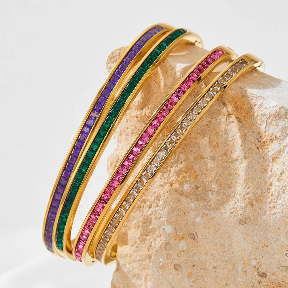 Cliva Diamond Gold Cuffs