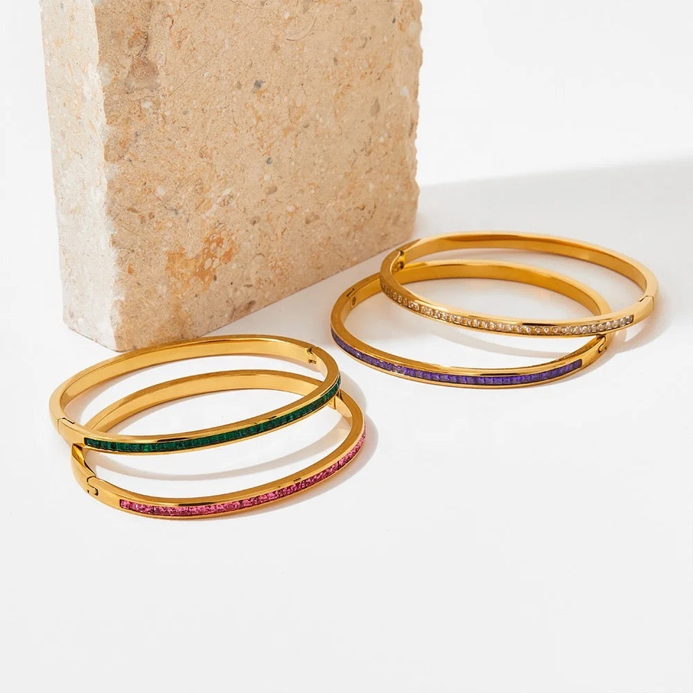 Cliva Diamond Gold Cuffs