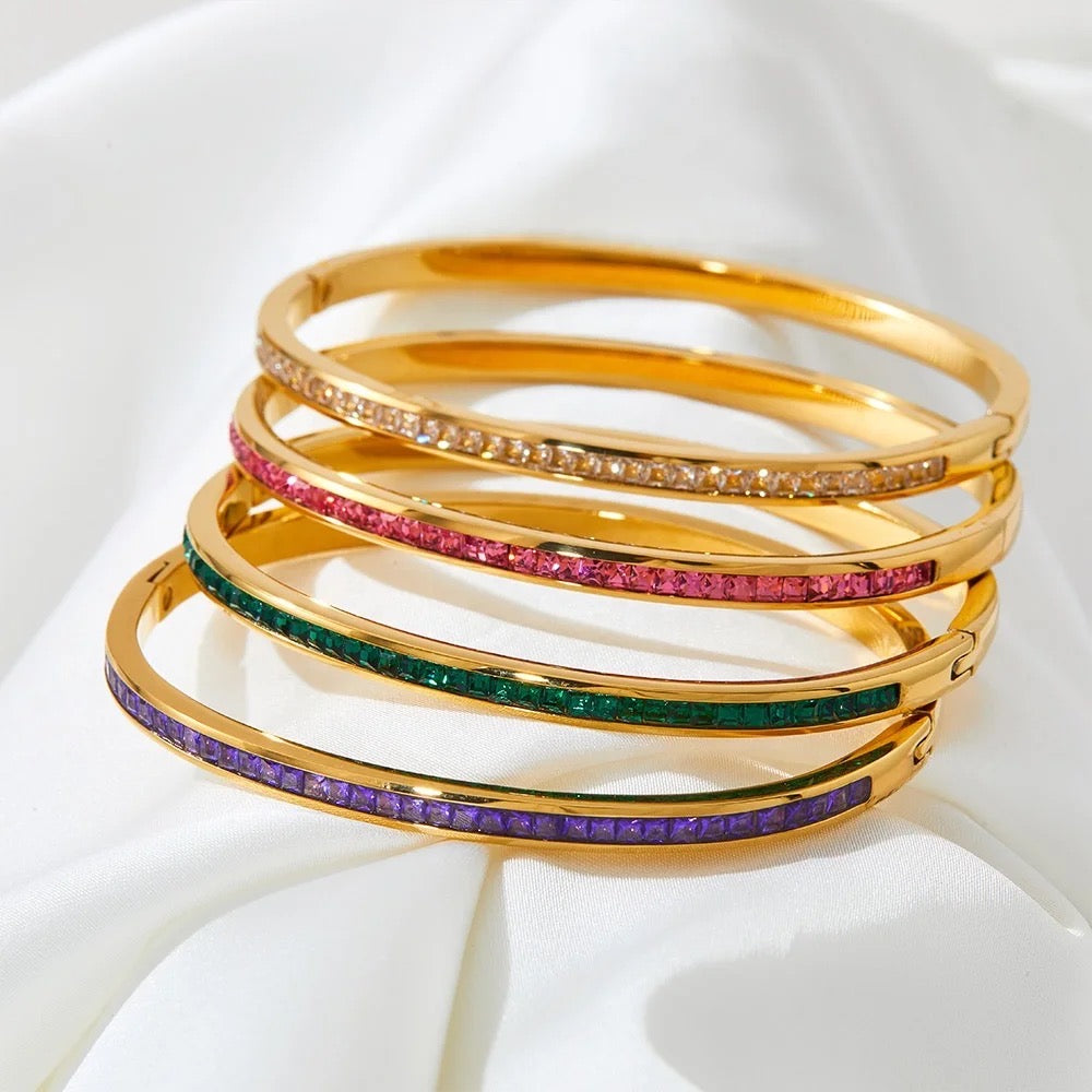 Cliva Diamond Gold Cuffs