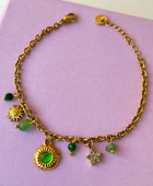 Celissa Green Charms Stone Necklace