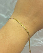 Thin Herringbone Gold Bracelet