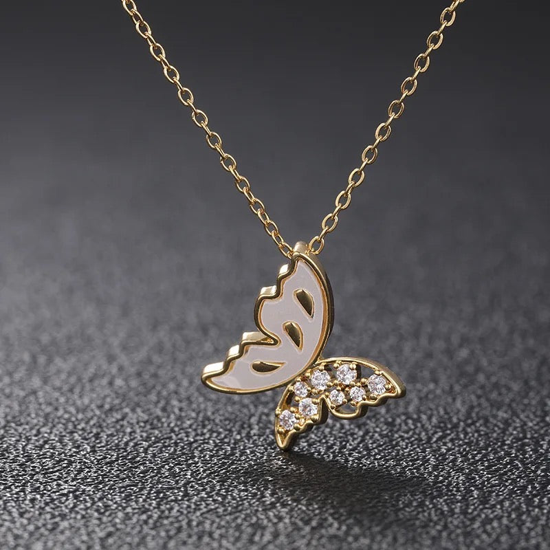 Titly White Enamel Necklace