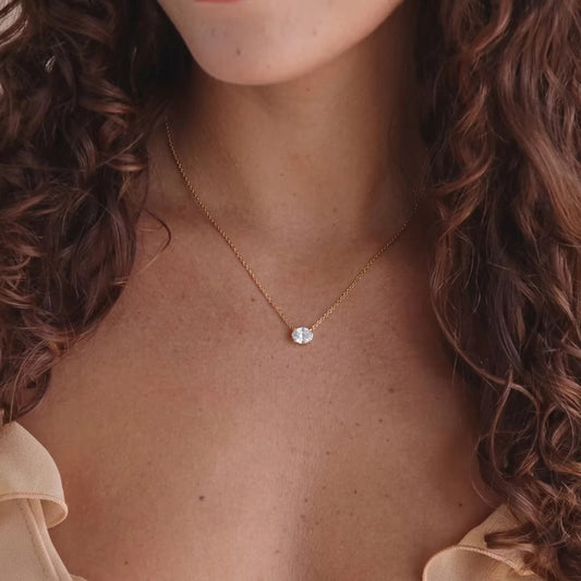 Givei Diamond Oval Necklace & Earrings Set✨