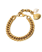 Babelle Pearl Shell Gold Bracelet