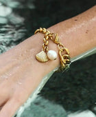 Babelle Pearl Shell Gold Bracelet