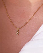 Brisa-Valen Initials Gold Diamond Necklace