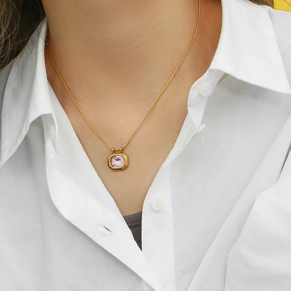 Elina Pink Statement Neckalce