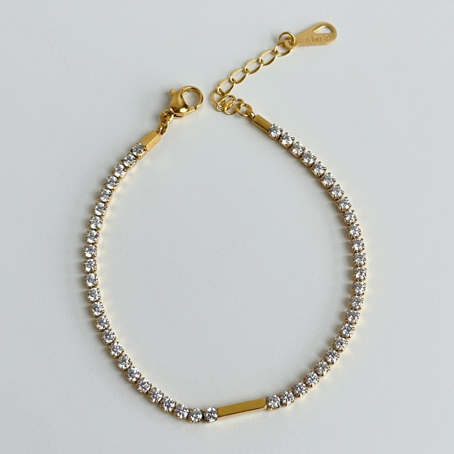Genelia Silver and Golden Tennis Bracelet/Anklet