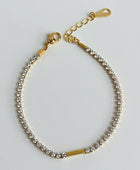 Genelia Silver and Golden Tennis Bracelet/Anklet