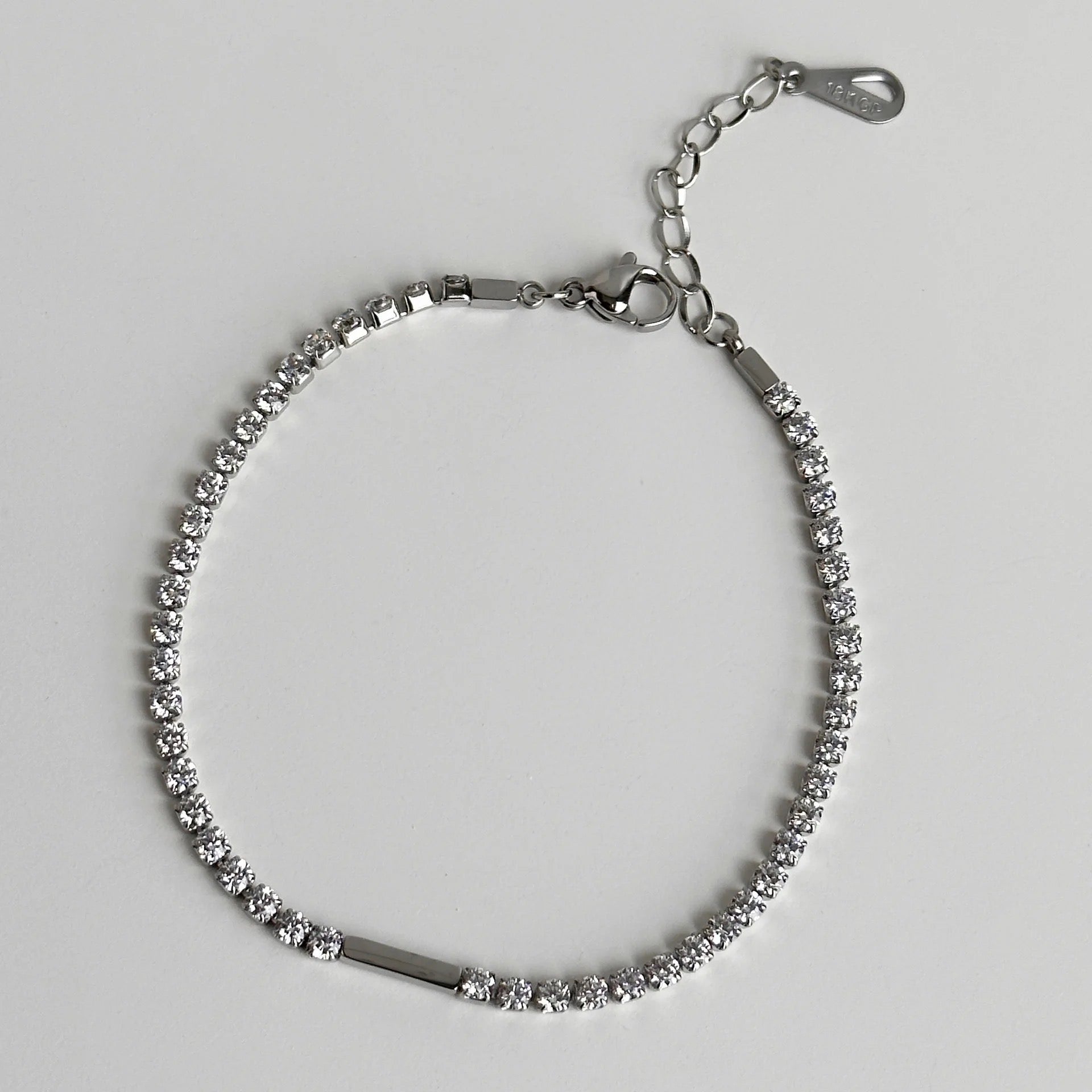 Genelia Silver and Golden Tennis Bracelet/Anklet