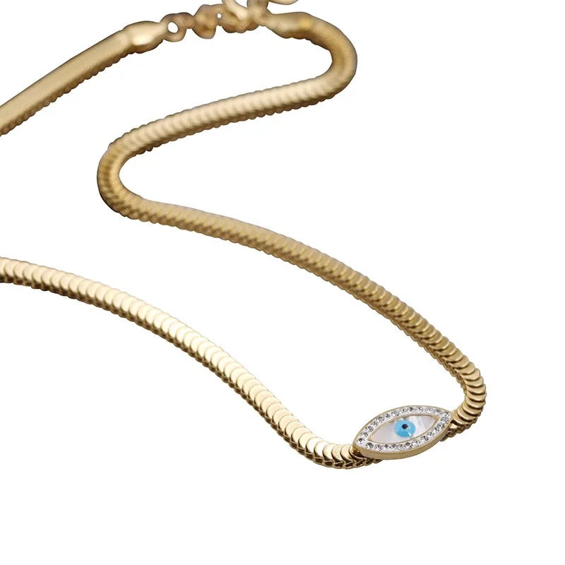 Thick Evil Eye Bold Gold Necklace