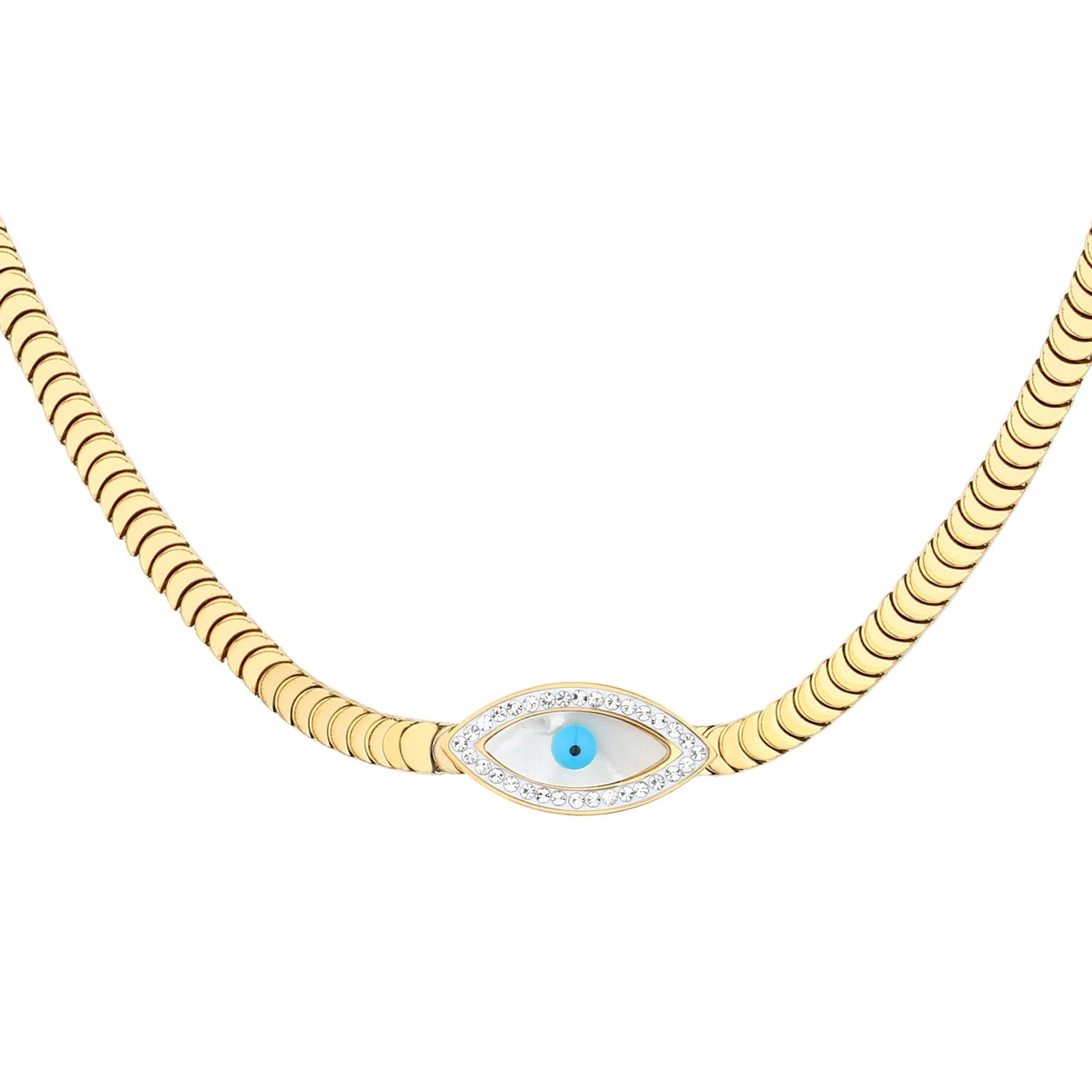 Thick Evil Eye Bold Gold Necklace