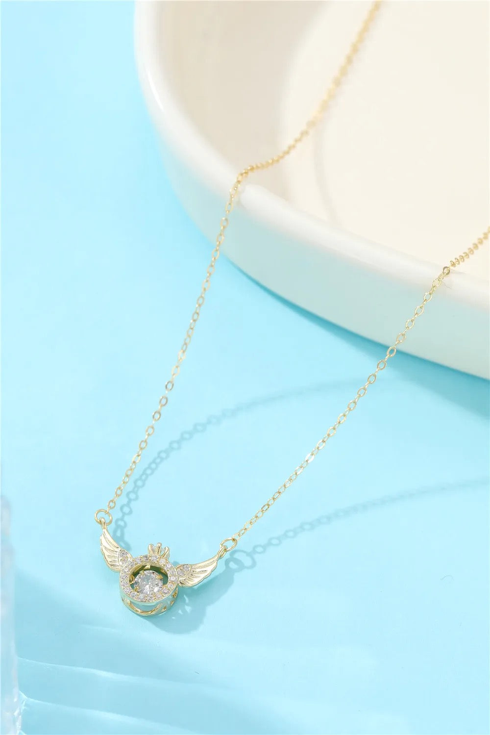 Dancing Diamond Wing Necklace