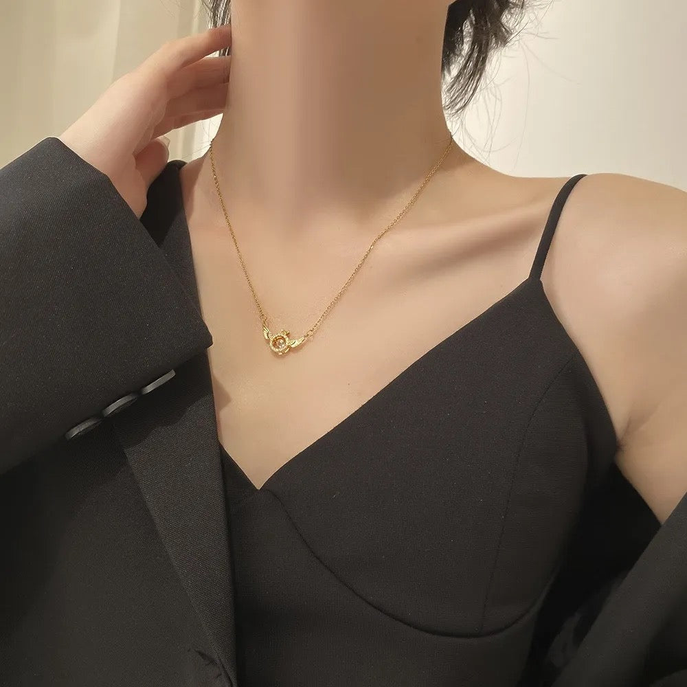 Dancing Diamond Wing Necklace