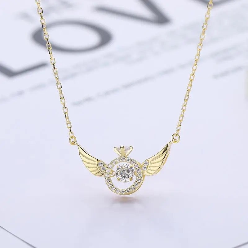 Dancing Diamond Wing Necklace