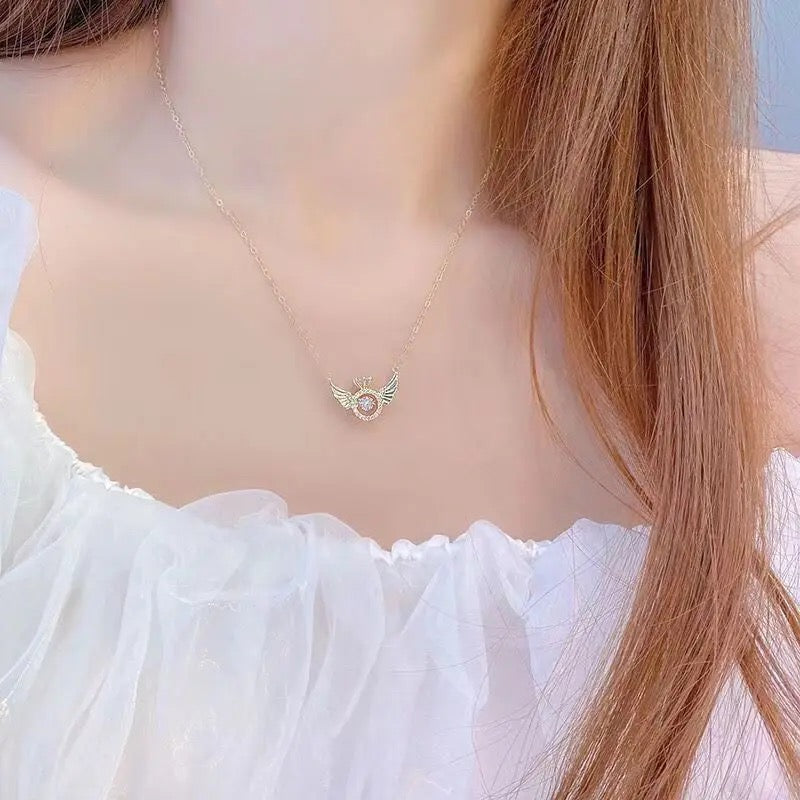 Dancing Diamond Wing Necklace