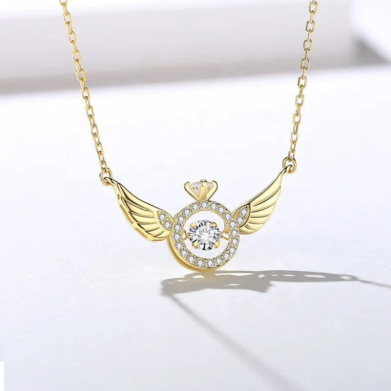 Dancing Diamond Wing Necklace